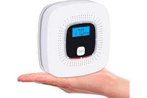 IMEISTEK Rilevatore di monossido di carbonio con allarme sostituibile a batteria, certificato EN 52091, rilevatore di allarme CO con display digitale