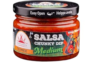 Poppamies Texmex Salsa Chunky Dip - Vegan, Gluten Free, Lactose Free - Spiciness: Medium - 260g