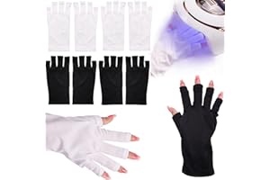 BOOTOOW Uv Shield Handschuh,4-Paare Maniküre Handschuhe,Uv-Schutzhandschuhe Für Gel-Nagellampen,Fingerlose Handschuhe Damen,Für Nagellack Nagel Kunst Trockner Radfahren Autofahren Angeln Fitness,Uv Handschuhe