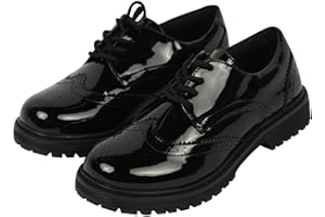A2Z Girls Teens Ladies Brogue School University Office Shoes Lace Up PU Leather Smart Uniform Footwear with Anti-Slip Sole Women Formal Shoes UK Size 1 to 8