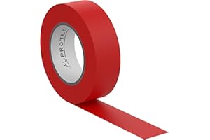 AUPROTEC 1 rotolo VDE Nastro Isolante Elettrico PVC Nastro Adesivo 15mm x 10m DIN EN 60454-3-1 colore: rosso