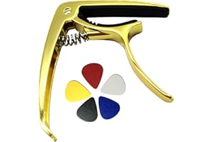 TIOAMY Gitarren Kapodaster Gitarre Kapo Capo Capodaster für Akustik Ukulele E-Gitarre Bass Mandoline Geige mit Plektrum Gitarre Pick 5 pack Aluminiumlegierung Gitarrenzubehör