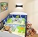 COT BUMPER 100% COTTON PADDED FOR BABY FIT COT 120x60 140x70 STRAIGHT (180cm to fit cot 120x60cm, Monkey Blue)