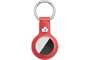 Meliya Custodia AirTag Portachiavi per Apple Airtag, Pelle Custodia per Airtag Apple con Portachiavi, Pelle Cover Protettiva per Tracker per Zaini e Animali Domestici (Rosso)