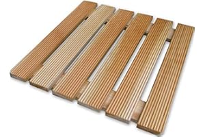 Castelmerlino 13 Pedana Doccia in Larice a Doghe Avvitate cm 49 x 49 per Piatti Doccia cm 70 x 70