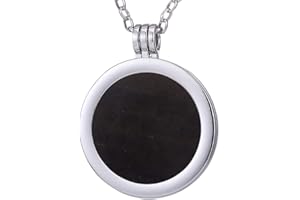 Morella Collana Donna 70 cm Acciaio Inossidabile con Coins Moneta amuleto Ciondolo Chakra Rotondo 33 mm Gemma Pietra preziosa in Sacchetto di Velluto