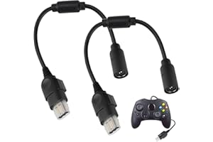 MANTOTO Breakaway Cable 2PCS Black Controller Breakaway Cable Adapter Cord Compatible with Microsoft Xbox Consoles Xbox Controller Breakaway Converter Adapter Cable Cord Games Accessories 27cm