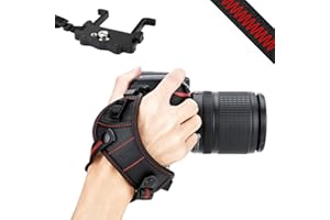 JJC DSLR Camera Hand Strap with U Plate Compatible with Nikon D850 D810 D750 D610 D7500 D7200 D7100 D5600 D5500 D3500 D3400 Canon 6D Mark II 7D Mark II EOS 5D Mark IV III 5Ds 5DsR 80D 77D 70D 60D
