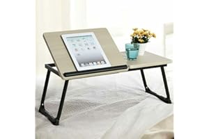 BAKAJI Tavolino Vassoio da Letto Divano per Notebook PC Laptop Pieghevole Leggio 65x30cm, Tavolino Colazione da Letto (Nero)