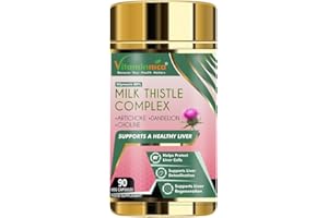 VITAMINNICA BECAUSE YOUR HEALTH MATTERS Vitaminnica Milk Thistle Complex | 80% Silymarin | High Strength Complex with Artichoke, Dandelion Root and Choline | 90 Capsules | 100% Vegan Supplement