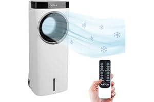 AKILA MIZUKI - Climatizador evaporativo 3 en 1-75W - Ventilador - Enfriador - Purificador - 20m2 - Clase energética A