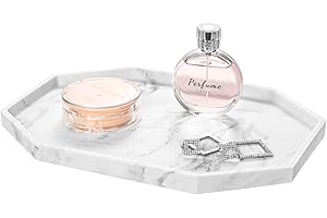 Shinowa Portaoggetti Centrotavola Ottagono in Resina, Portagioie Vassoio per Anelli e Gioielli Portachiavi Portagioielli Organizzatore per Ingresso Comò Piatto Decorativo, Taglia L - Sabbia Bianco