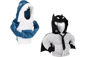 YcsRnn Gear Stick Cover, Pack of 2 Car Gear Shift Knob Covers, Bat and Shark Designs, Universal Fit for Most Cars, Soft Fabric Protection for Gear Stick, Fun and Stylish Car Interior Accessory