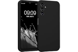 kwmobile Carcasa Compatible con Samsung Galaxy A14 5G Funda - Case TPU y Silicona con Interior de Microfibra - Suave Protector antigolpes para móvil - Negro