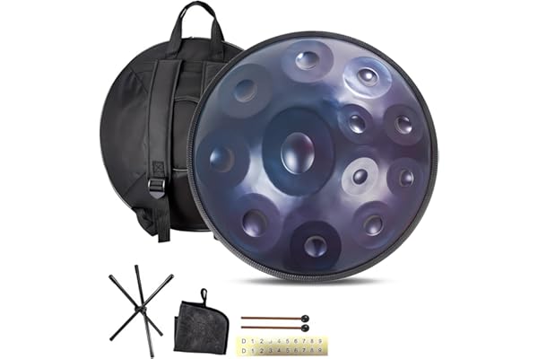 Steel Tongue Drum, Handpan Instrument De 9/10/ 12 Notes Avec Sac, Baguettes Et Support À Maillets, Handpan Drum De 432Hz/440Hz Pour La Guérison Sonore, La Méditation Ou Le Yoga (Size : 432Hz, Color