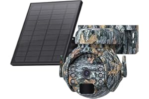 LIFEMOI Cámara de rastreo Celular 4G LTE inalámbrica para Caza de Caza, cámara de Seguridad Solar, detección de Movimiento PIR, visión Nocturna infrarroja, Tiempo de Disparo rápido, 2K 3MP 360° PTZ Live View