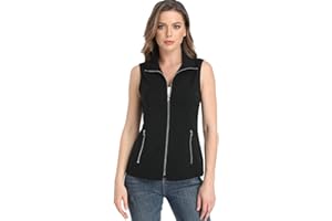 Dilgul Gilet Donna Estivo con Colletto Giacca Leggera Senza Maniche con Cerniera con Tasche