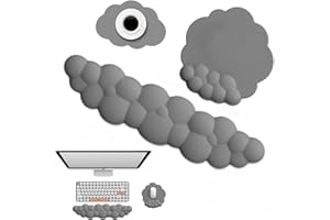 Delmkin Tapis de souris avec repose-poignet - Ergonomique - Repose-poignet pour clavier - Avec dessous de verre - Pour jeux et bureau - Gris