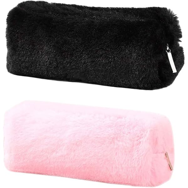 Set 2 Astucci Portamatite In Peluche Arcobaleno - Soffici A Forma Di Panda - Per Scuola E Trucchi - Regalo Bambine