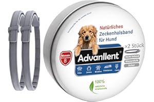 Advanllent Zeckenhalsband für Hunde 2 Stück, Flohhalsband Hunde, Floh und Zeckenhalsband Hund, Zeckenschutz Flohschutz Halsband für Hund, 16 Monate Zeckenschutz