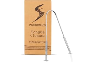 SS INSTRUMENTX Raschietto per lingua in acciaio inox, a forma di U, per ridurre l'alito cattivo, design flessibile, in metallo, per l'igiene e la cura di sé (1 raschietto a forma di U)