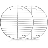 Homikit Set di 2 griglie di raffreddamento rotonde in acciaio inox, per cottura a vapore, sane e durevole, antiruggine e lava