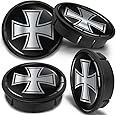 SkinoEu 4 x 60mm ABS Car Alloy Wheel Centre Universal Rims Hub Center Caps Auto Tuning Logo Emblem Silver Black CXZ 6