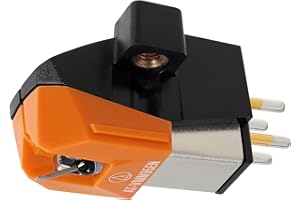 AUDIO-TECHNICA Audio Technica AT-VM95EN Dual Moving Magnet Cartridge with Elliptical Nude Stylus (Black/Orange)