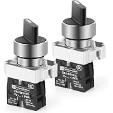 Gebildet 2PCS 1NO 2Selector, Interlock Switch 2 Positions Maintained, Rotary Selector Switch 600V 10A
