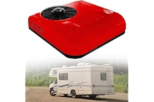 LIENE Condizionatore D'aria CC, Condizionatore Aereo per Veicolo, Condizionatore D'aria Intelligente Inverter All-In-One, Adatto per Camper, Camion, Escavatore，12V Red