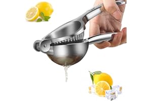 JIGUOOR Manual Lemon Press, Stainless Steel Zinc Alloy, Corrosion-resistant and Durable, 7cm Diameter Heavy-duty Juice Squeezer, Easy to Clean, Suitable for Kitchens, Bars, and Restaurants
