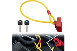 Blueshyhall Auto Wegfahrsperre, Lenkrad bis zur Gurtsteckdose Sicherheitsgurt Schloss, Lenkradschloss für Auto, Auto Diebstahlsicherung Lenkrad,Auto Wegfahrsperre, Lock Auto Lenkradkralle (Gelb)