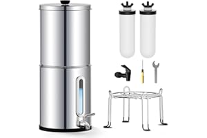 JOYPUR 8.5L Gravity Water Filtration System with Water Level Indicator Gravity Water Filter with Ceramic Filter Water Purifier with NSF/ANSI 42&372 Certification