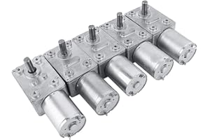 WALFRONT DC 12V Moteur Electrique de Réduction Réversible Turbine à Couple Elevé Boîte à Engrenages à Vis sans Fin(62RPM)