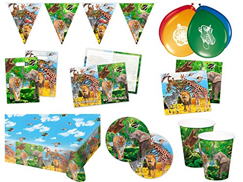 Folat 00253 - Partyset Safari, 62 teilig