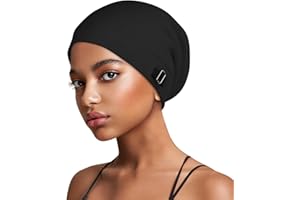 Kiiwah Beanie Hat Cuffia per Dormire, Cuffia da Notte in Seta per Capelli Ricci, Regolabile Cuffia di Seta Berretto da Notte Raso Unisex Slouchy Berretti da Foderato in Raso per Uomo e Donna