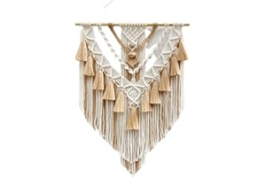 NOTHER BMIDRUT Tapisserie murale en macramé tissé bohème fait à la main pour décoration murale (45 x 70 cm)