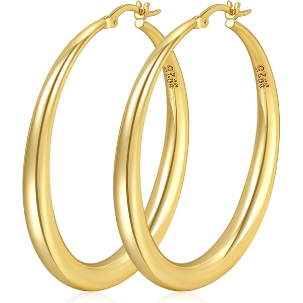 WOWORAMA Chunky Hoop Earrings For Women - Gold & Silver Stainless Steel Hollow Hoops, 20/30/40mm - View #10