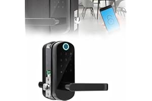 DIOCHE Cerradura de puerta inteligente para huellas dactilares, pantalla táctil biométrica Cerradura electrónica digital para puertas, 5 en 1 APLICACIÓN Control remoto / Contraseña / Huella digital