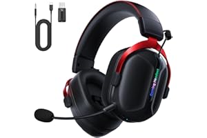 KAPEYDESI Casque Gaming sans Fil, Casque PS5 Gamer, Oreillette Gaming Bluetooth 5,3 avec Microphone pour PC, PS4, PS5, Switch, Téléphone