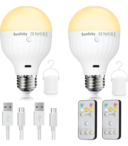 Wiederaufladbare LED-Glühbirne E26 Mit Fernbedienung – 3 Weißtöne & 12 RGB-Farben, Dimmbar, Timer – Magnetisch Oder Schraubbar