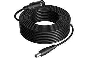 10 m DC‑förlängningskabel, Sanicata DC 5,5 mm x 2,1 mm strömadapterförlängningskabel, 12 V hona till hane strömkabel kompatib