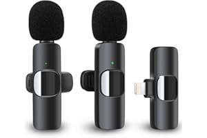 HMKCH Micro cravate sans fil pour iPhone, iPad, micro sans fil Plug-Play pour enregistrement, streaming en direct, YouTube, TikTok, Facebook, réduction du bruit et synchronisation automatique