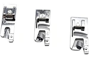 AESTUSTHERI 3PCS Rolled Hem Presser Foot Set - Sewing Machine Feet - Narrow Hem Foot 3mm 4mm 6mm - Fits Most Low Shank Snap-On Machines - Hemming Foot Kit