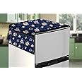 Stylista Dust & Stain Free Waterproof Fridge/Refrigerator Top Cover 39x22 Inches (LxW) with 6 Pockets Floral Pattern Blue