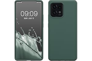 kwmobile Etui kompatybilne z Motorola Edge 40 Pro/Edge+ (2023) etui - cienkie silikonowe etui na telefon komórkowy - etui na telefon komórkowy miękka powierzchnia - bezprzewodowe ładowanie - jodłowa zieleń