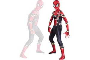 Kitimi Costume di Spider Bambino, 3D Supereroe Costumi Bambino, Costume Cosplay per Bambini, Vestito Halloween Carnevale Spider, Elastico Costume Spider Homecoming