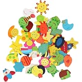 R H lifestyle Colourful Wooden Fridge Magnets Refrigerator Stylish,Decorative Items for Kitchen Fridge Magnets Set.… (Multico