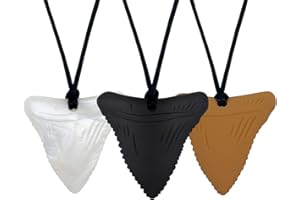 Panny & Mody - Paquete de 3 collares para masticar sensorial con dientes de tiburón para niños, diseñado para la dentición, el autismo