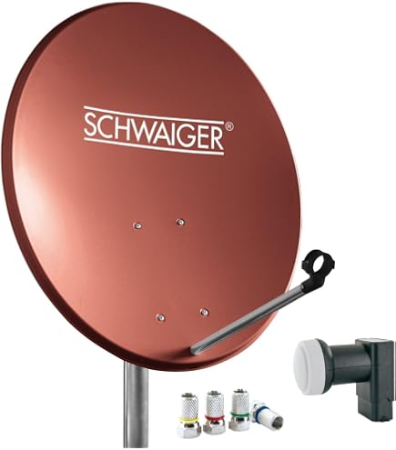 Kit Satellite Completo – Parabola 60 Cm In Acciaio, LNB 0.2dB, Staffa, Finder, 20m Cavo E Spinotti